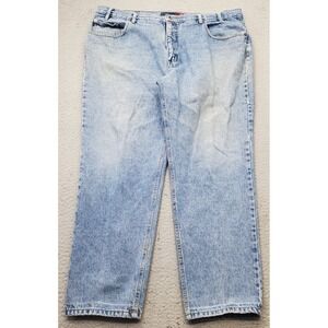 Bugle Boy Gold Crest Jeans Mens 42x30 Blue Denim 740 Relaxed Fit Straight Leg